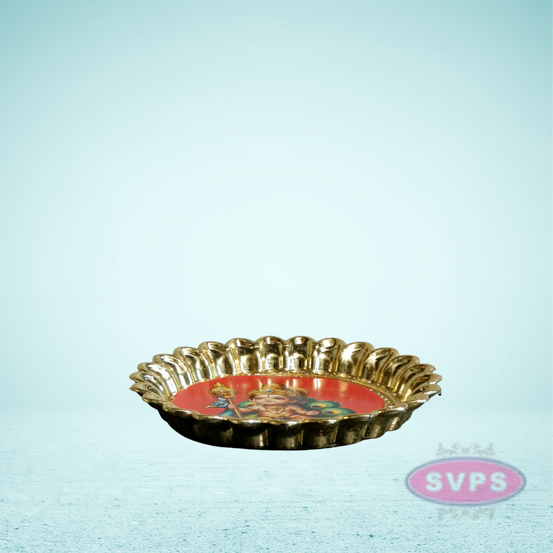Murugan With Peacock Plate For Return Gifts