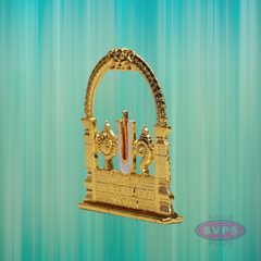 Gold-Plated Lord Venkateswara Namam Arch Idol – Car Dashboard/Pooja Decor