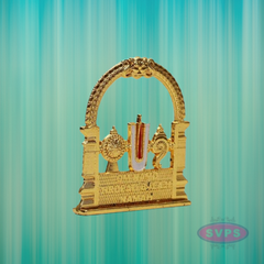 Gold-Plated Lord Venkateswara Namam Arch Idol – Car Dashboard/Pooja Decor