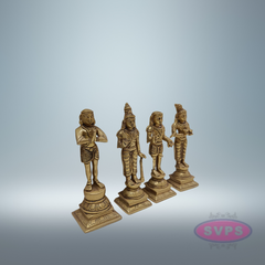 Brass Nalvar Set /  Appar, Sundarar, Manika Vasagar, Sambandar / 5 Inches