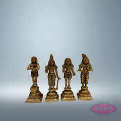 Brass Nalvar Set /  Appar, Sundarar, Manika Vasagar, Sambandar / 5 Inches