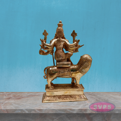 Panchaloha Goddess Durga Maa Seated On Lion Statue