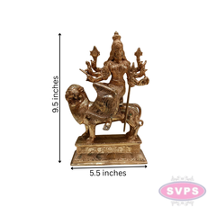 Panchaloha Goddess Durga Maa Seated On Lion Statue