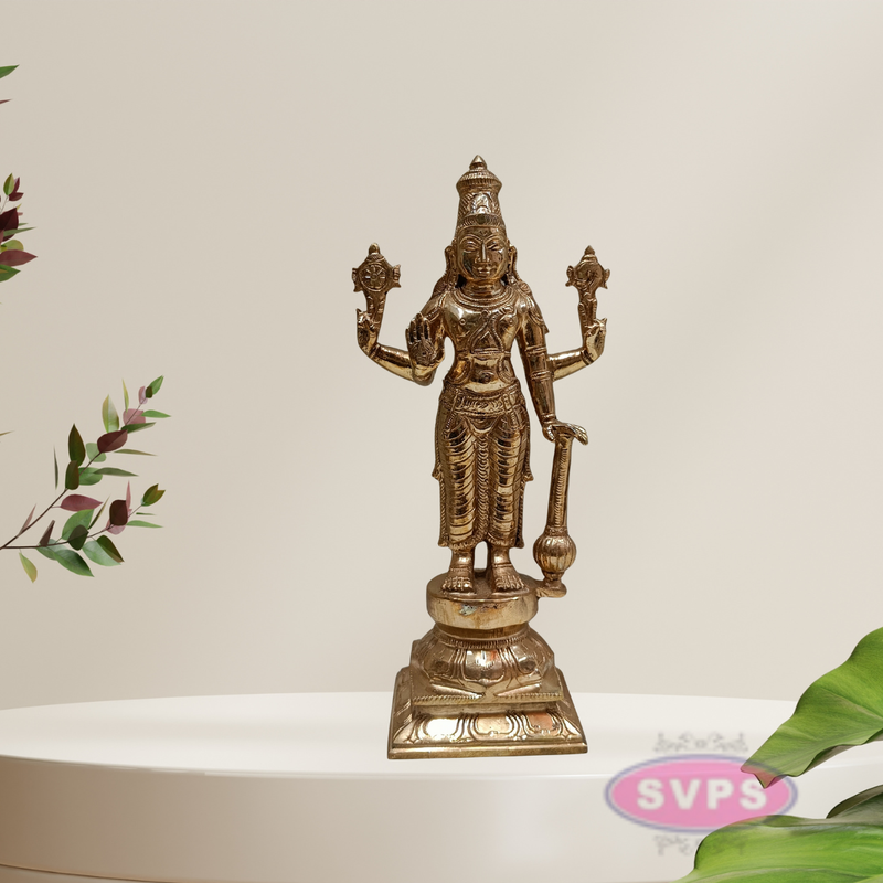 Panchaloha Lord Satya Narayana With Gada Idol