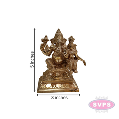 Panchaloham Ganapati Seated with Riddhi Idol