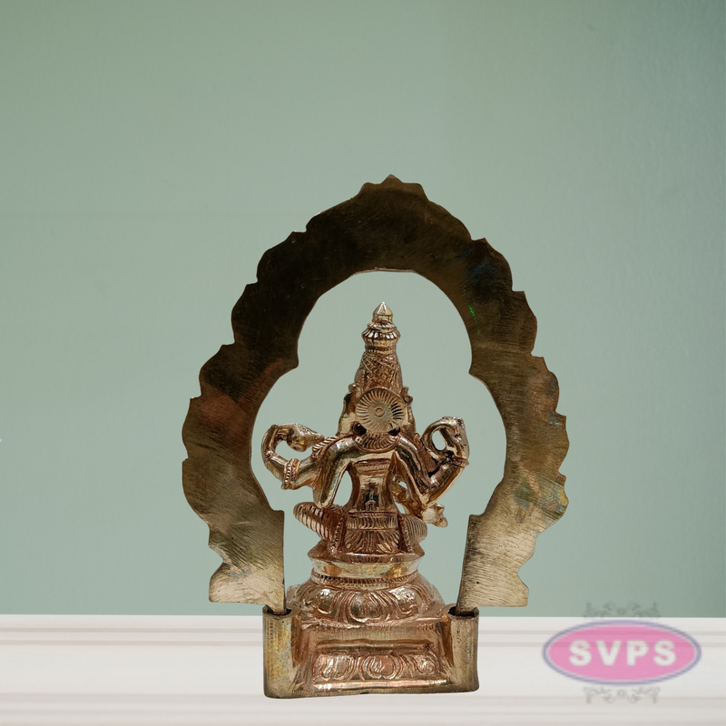 Panchaloham Saraswati Idol With Arch