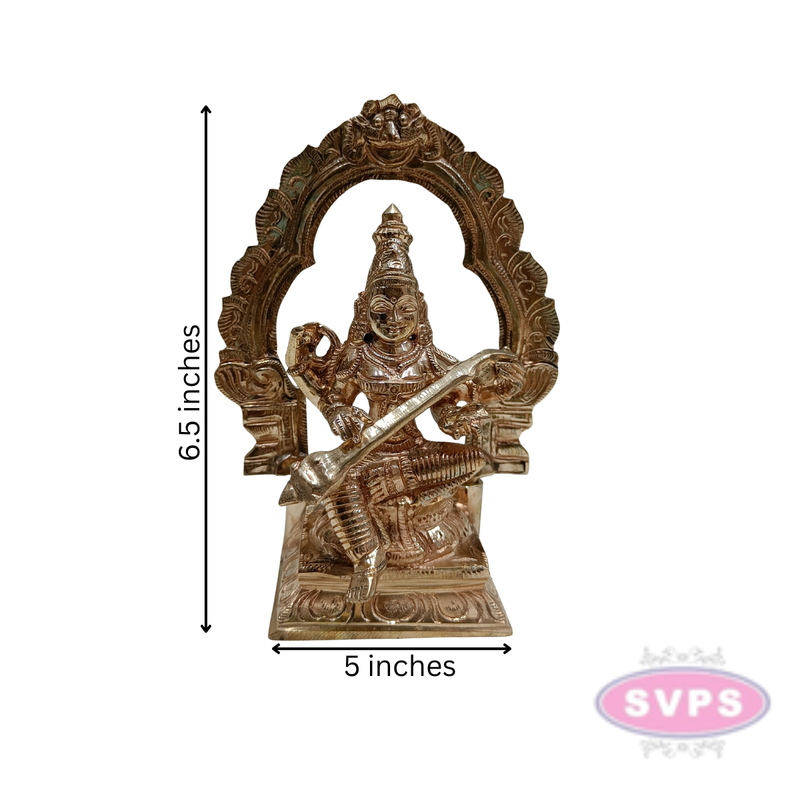 Panchaloham Saraswati Idol With Arch