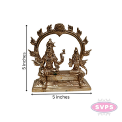 Panchaloham Shiva Parvati With Arch / 5 Inches