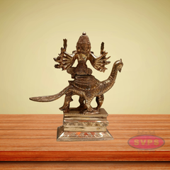Panchaloham Six Faces Lord Karttikeya On Peacock Statue