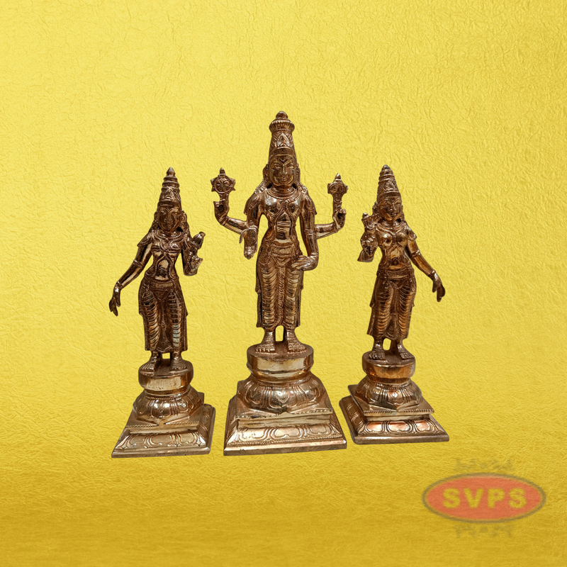 Panchaloham Srinivasa Perumal Sridevi Bhoodevi Set / 12 Inches