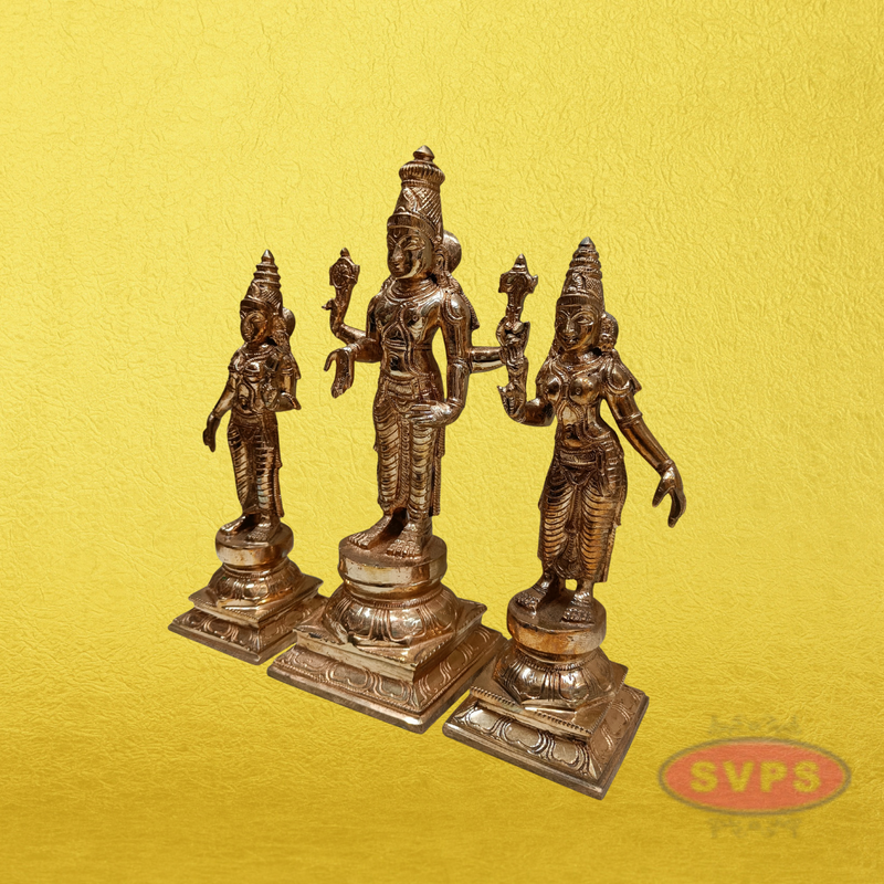 Panchaloham Srinivasa Perumal Sridevi Bhoodevi Set / 12 Inches