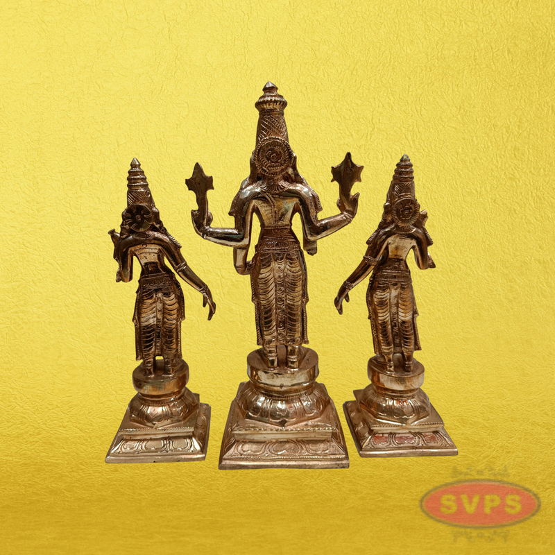 Panchaloham Srinivasa Perumal Sridevi Bhoodevi Set / 12 Inches