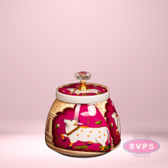 Pichwai Cow Design Nuts Jar