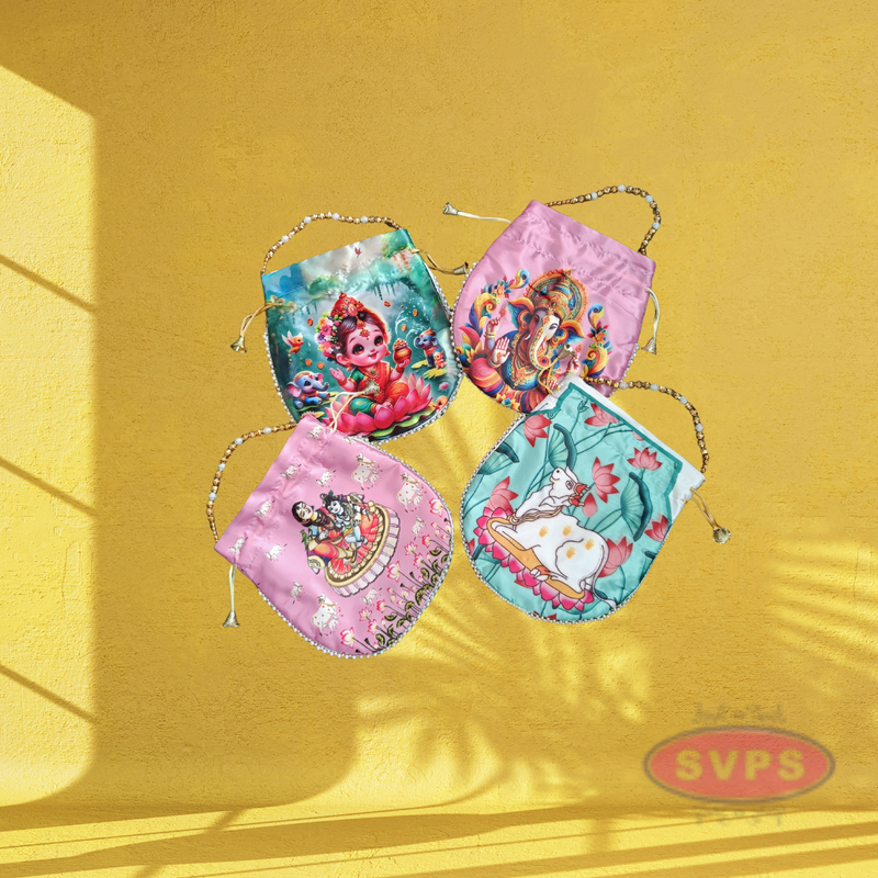 Potil Bags With Beads Handle / Return Gifts