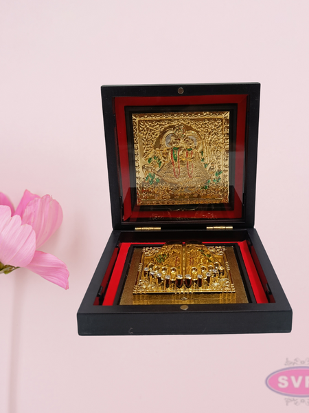 Gold Plated Sri Radha Krishna Padam Box