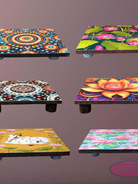 Rangoli / Kolam / Mugulu Wooden Stand For Deity / Lamp Decoration / Return Gift