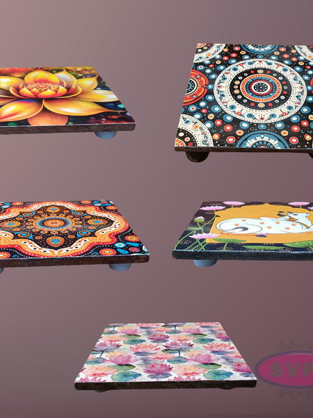 Rangoli / Kolam / Mugulu Wooden Stand For Deity / Lamp Decoration / Return Gift