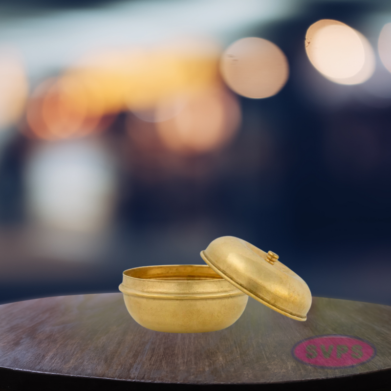 Small Brass Apple Shape Kumkum / Sindoor Box
