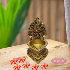 Traditional Brass Ashtalakshmi Diya For Puja