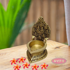 Traditional Brass Ashtalakshmi Diya For Puja