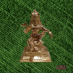 Traditional Handcrafted Panchalogham Iyappan Family Set – Lord Iyappan with Poorna and Pushkala Devi Idols