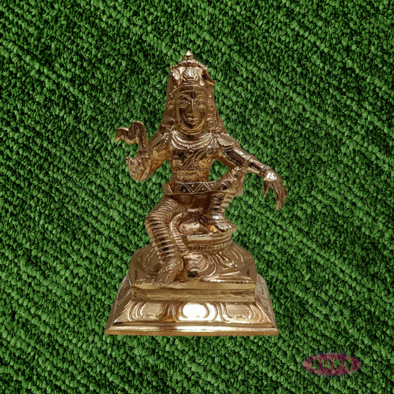 Traditional Handcrafted Panchalogham Iyappan Family Set – Lord Iyappan with Poorna and Pushkala Devi Idols
