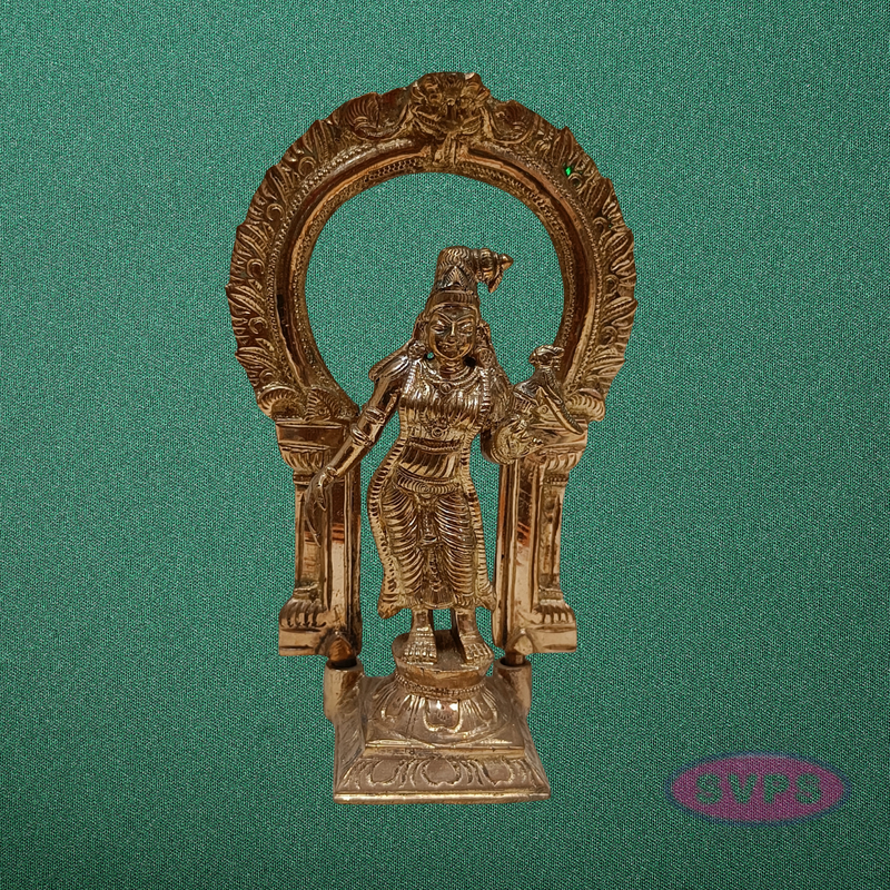 Panchalogam Andal Statue with Prabhavali – Traditional Antique Finish Idol