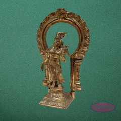 Panchalogam Andal Statue with Prabhavali – Traditional Antique Finish Idol