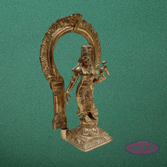 Panchalogam Andal Statue with Prabhavali – Traditional Antique Finish Idol