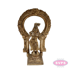 Panchalogam Andal Statue with Prabhavali – Traditional Antique Finish Idol
