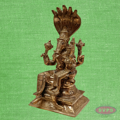 Varaha Lakshmi Panchaloha Idol – Lord Vishnu Varaha Avatar with Goddess Lakshmi under Sheshnag, Antique Finish