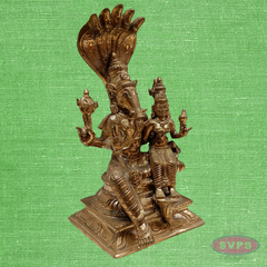 Varaha Lakshmi Panchaloha Idol – Lord Vishnu Varaha Avatar with Goddess Lakshmi under Sheshnag, Antique Finish