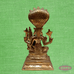 Varaha Lakshmi Panchaloha Idol – Lord Vishnu Varaha Avatar with Goddess Lakshmi under Sheshnag, Antique Finish