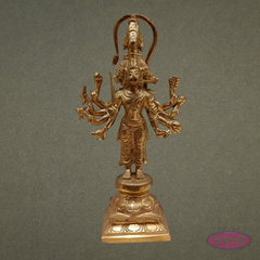 Panchmukhi Hanuman Standing Panchaloha Idol - 8 Inches