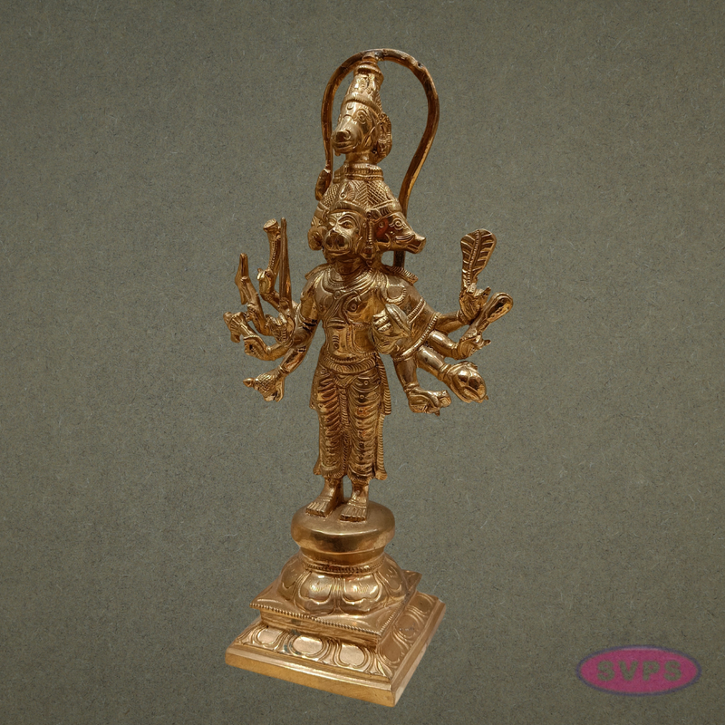 Panchmukhi Hanuman Standing Panchaloha Idol - 8 Inches