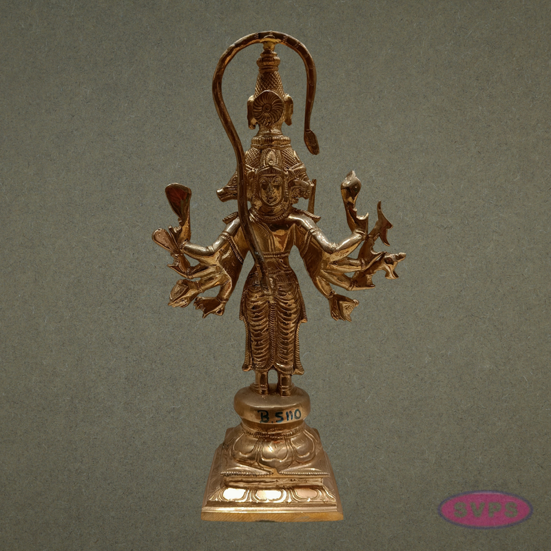 Panchmukhi Hanuman Standing Panchaloha Idol - 8 Inches