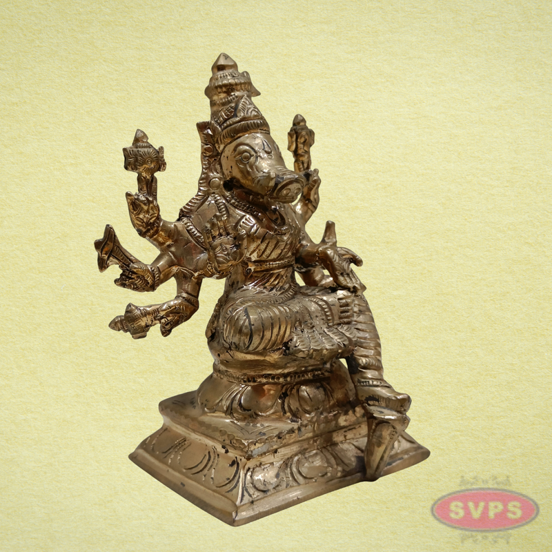 Handmade Panchalogha Varahi Amman Idol-5 Inches