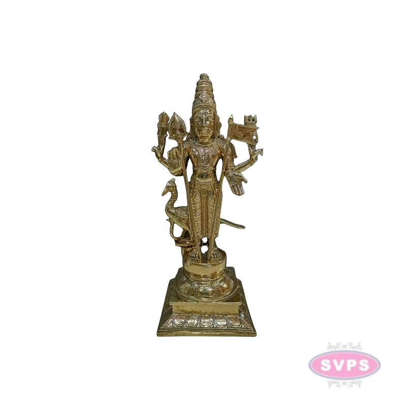 Panchaloham Lord Murugan Idol with Vel & Seval Kodi