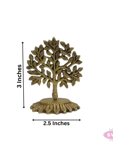 Brass Kalpavriksha Karpaga Virutcham Tree Idol with Birds | Traditional Brass Wish-Fulfilling Tree Showpiece for Home Pooja & Decor