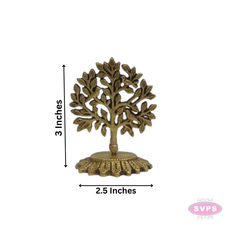 Brass Kalpavriksha Karpaga Virutcham Tree Idol with Birds | Traditional Brass Wish-Fulfilling Tree Showpiece for Home Pooja & Decor