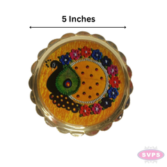 Brass Peacock Lotus Stand | Decorative Brass Lotus Stand for Pooja Room, Home Temple & Office | 5 Inch
