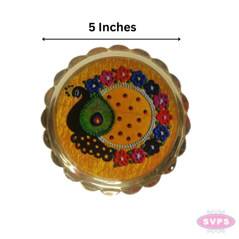 Brass Peacock Lotus Stand | Decorative Brass Lotus Stand for Pooja Room, Home Temple & Office | 5 Inch