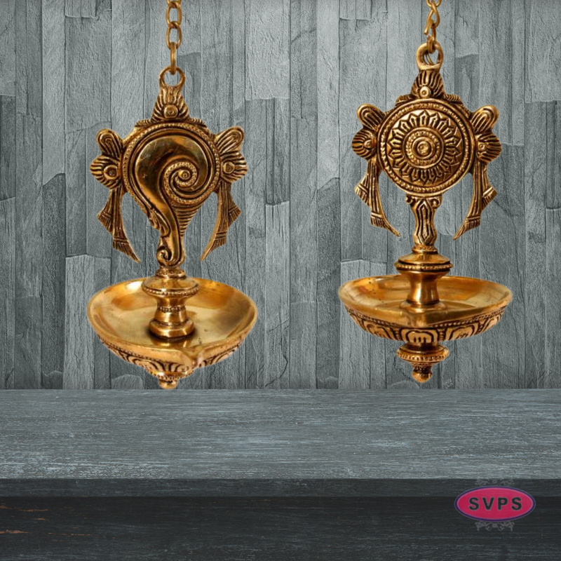 Brass Hanging Shangu Chakra Lamp