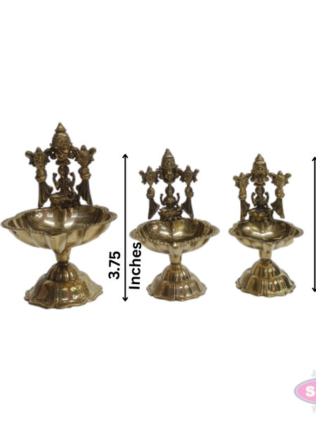 Brass Balaji Diya with Lakshmi | Traditional Pooja Oil Lamp | Lord Venkateswara & Goddess Lakshmi Deepam for Home Temple