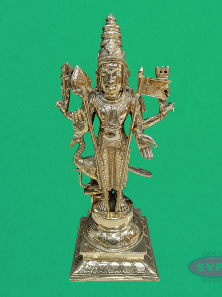 Panchaloham Lord Murugan Idol with Vel & Seval Kodi