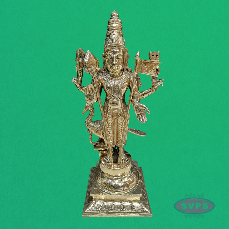 Panchaloham Lord Murugan Idol with Vel & Seval Kodi