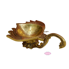 Brass Antique Lotus Diya For Puja And Decor