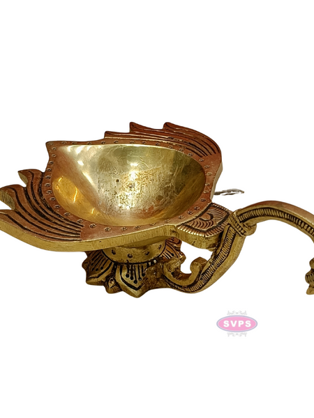 Brass Antique Lotus Diya For Puja And Decor