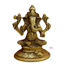 Brass Idampuri Ganesha Sittiing Idol