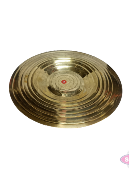 Brass Thambalam Plate – Traditional Round Brass Plate for Pooja, Aarti & Religious Ceremonies
